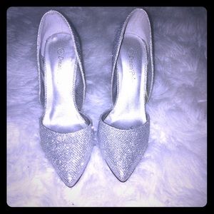 Sparkly silver heels